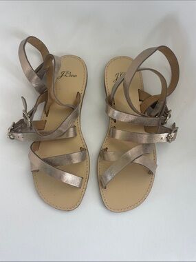 J. Crew Gold Leather Sandals size 8.5